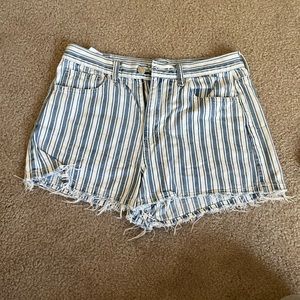 High waisted striped shorts